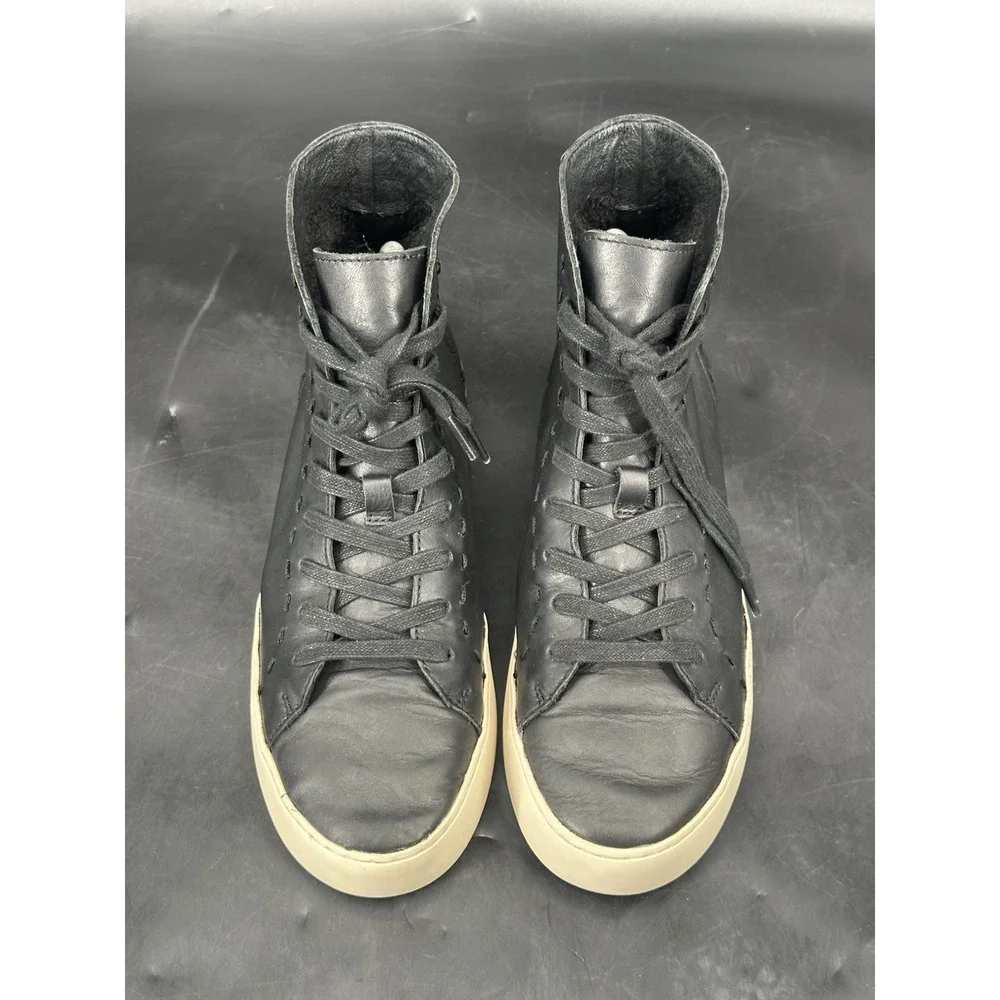Frye Lena Hiker Black Leather High Top Sneakers Ankle Women's Sz‎ 8M (3470390)